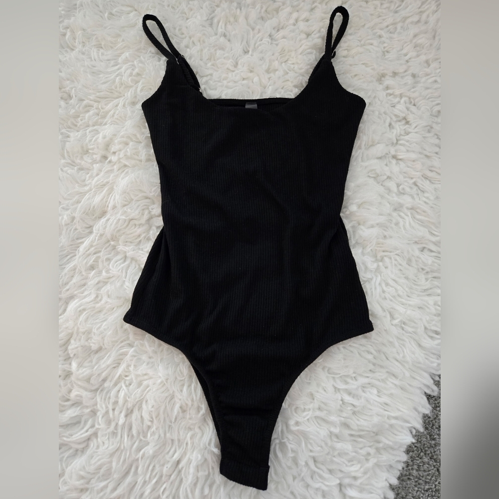 Alya Black Ribbed Bodysuit. Size Small. New without tags.